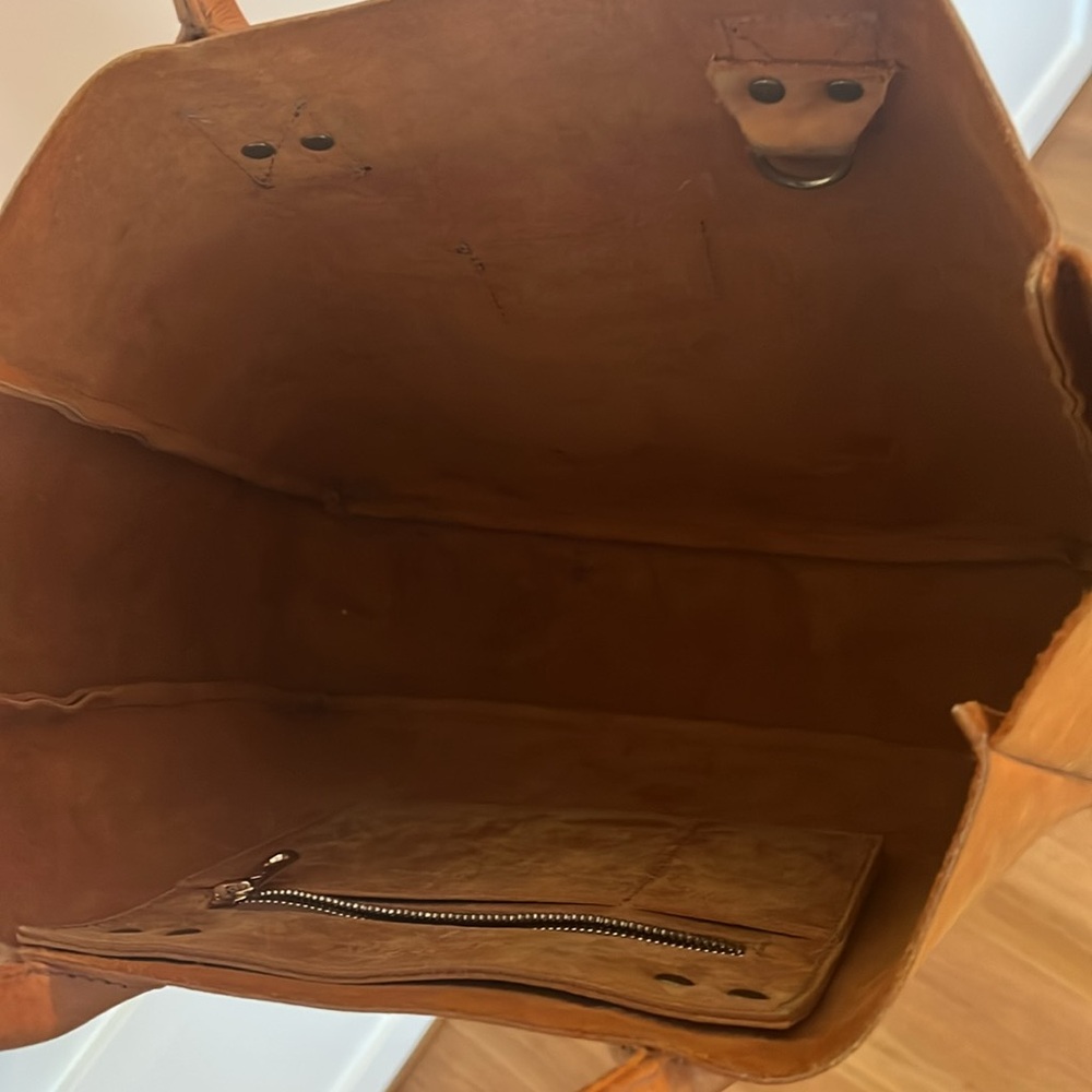 🕶️Parker Clay Caramel Rust Brown Leather Tote Bag - Picture 7 of 7